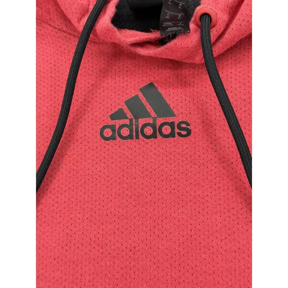 Adidas Red Washed Hoodie Pullover XL Athletic‎ Casual Cotton Blend